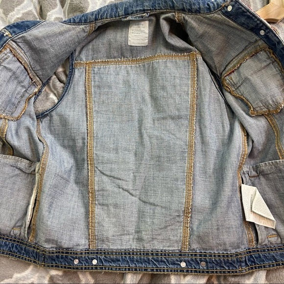 Bershka Vintage Inspired Jean Denim Vest Aztec Panels woman's size XS - Picture 5 of 7